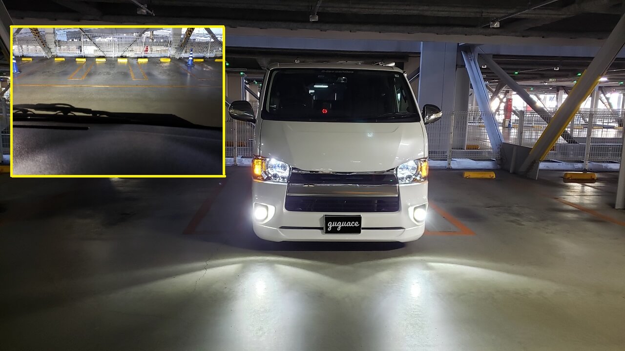 カーライトのタイプLED《納車前外し》　ハイエース　ワゴン　200系　7型　純正　LED　ヘッドライト